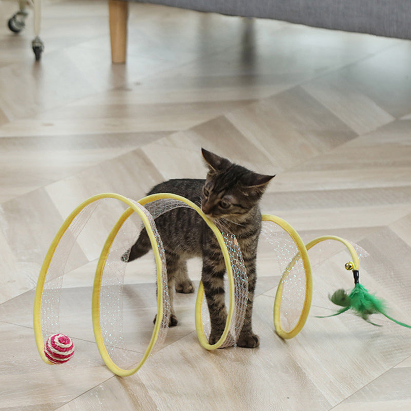 S-Shaped Cat Pet Tunnel Toys Foldable Channel